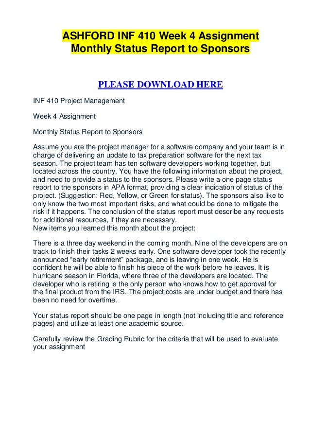 weekly project status report free project status report template
